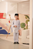 Baju Melayu Kids Teluk Belanga Deluxe Smart Fit - Silver