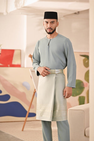 Baju Melayu Teluk Belanga Deluxe Smart Fit - Mineral Blue