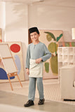 Baju Melayu Kids Teluk Belanga Deluxe Smart Fit - Mineral Blue