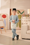 Baju Melayu Kids Teluk Belanga Deluxe Smart Fit - Mineral Blue