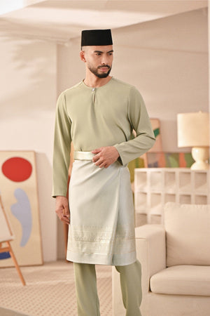 Baju Melayu Teluk Belanga Deluxe Smart Fit - Desert Sage