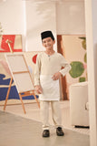 Baju Melayu Kids Teluk Belanga Deluxe Smart Fit - Sandshell