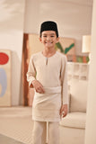 Baju Melayu Kids Teluk Belanga Deluxe Smart Fit - Sand Dollar