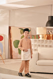 Baju Melayu Kids Teluk Belanga Deluxe Smart Fit - Cafe Creme