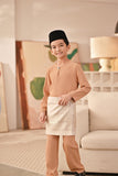 Baju Melayu Kids Teluk Belanga Deluxe Smart Fit - Cafe Creme