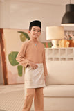 Baju Melayu Kids Teluk Belanga Deluxe Smart Fit - Cafe Creme