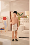 Baju Melayu Kids Teluk Belanga Deluxe Smart Fit - Cafe Creme