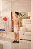 Baju Melayu Kids Teluk Belanga Deluxe Smart Fit - Cafe Creme