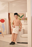 Baju Melayu Kids Teluk Belanga Deluxe Smart Fit - Cafe Creme