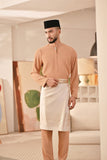 Baju Melayu Teluk Belanga Deluxe Smart Fit - Cafe Creme