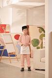 Baju Melayu Kids Teluk Belanga Deluxe Smart Fit - Coral Buff