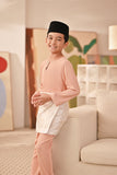 Baju Melayu Kids Teluk Belanga Deluxe Smart Fit - Coral Buff