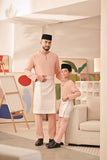 Baju Melayu Kids Teluk Belanga Deluxe Smart Fit - Coral Buff