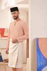 Baju Melayu Teluk Belanga Deluxe Smart Fit - Coral Buff