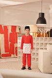 Baju Melayu Kids Teluk Belanga Deluxe Smart Fit - Red Chilli