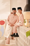 Baju Melayu Teluk Belanga Deluxe Smart Fit - Pale Blush