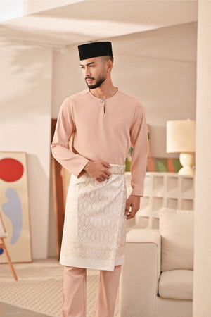 Baju Melayu Teluk Belanga Deluxe Smart Fit - Pale Blush