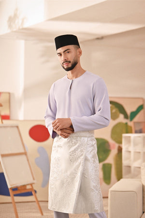 Baju Melayu Teluk Belanga Deluxe Smart Fit - Light Lavender