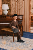 Baju Melayu Kids Teluk Belanga Smart Fit - Milk Chocolate