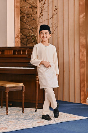 Baju Melayu Kids Teluk Belanga Smart Fit - Cream