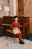 Baju Melayu Kids Teluk Belanga Smart Fit - Mandarin Red