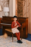 Baju Melayu Kids Teluk Belanga Smart Fit - Mandarin Red