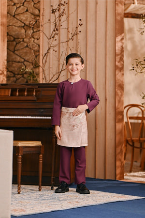 Baju Melayu Kids Teluk Belanga Smart Fit - Purple Potion