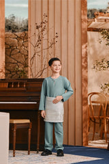 Baju Melayu Kids Teluk Belanga Smart Fit - Sage Green