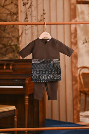 Baju Melayu Babies Teluk Belanga Smart Fit - Rich Brown