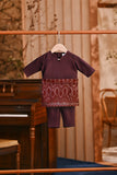 Baju Melayu Babies Teluk Belanga Smart Fit - Burgundy Fig