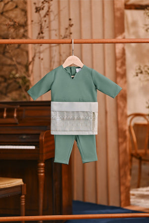 Baju Melayu Babies Teluk Belanga Smart Fit - Sage Green