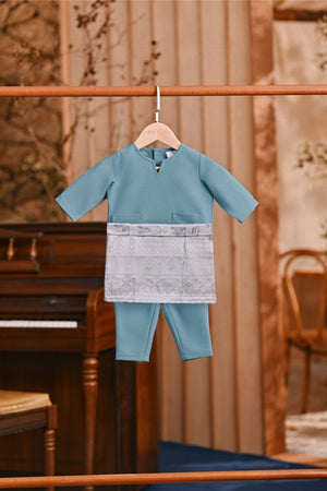 Baju Melayu Babies Teluk Belanga Smart Fit - Artic Blue