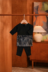 Baju Melayu Babies Teluk Belanga Deluxe Smart Fit - Black