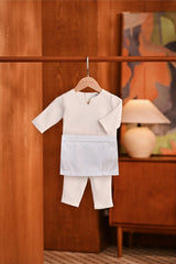 Baju Melayu Babies Teluk Belanga Deluxe Smart Fit - Off White