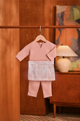 Baju Melayu Babies Teluk Belanga Deluxe Smart Fit - Blush Pink