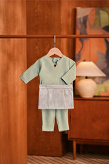 Baju Melayu Babies Teluk Belanga Deluxe Smart Fit - Granite Green