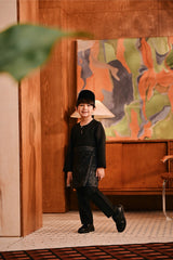 Baju Melayu Kids Teluk Belanga Modern Smart Fit - Black