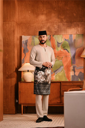 Baju Melayu Teluk Belanga Modern Smart Fit - Beige