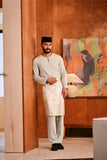 Baju Melayu Teluk Belanga Modern Smart Fit - Aqua Gray