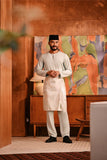 Baju Melayu Teluk Belanga Modern Smart Fit - Aqua Gray