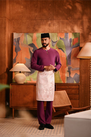 Baju Melayu Teluk Belanga Modern Smart Fit - Amaranth