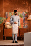 Baju Melayu Teluk Belanga Deluxe Smart Fit - Light Blue Grey