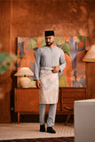 Baju Melayu Teluk Belanga Deluxe Smart Fit - Light Blue Grey