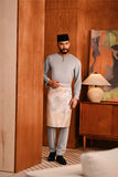 Baju Melayu Teluk Belanga Deluxe Smart Fit - Light Blue Grey