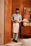 Baju Melayu Teluk Belanga Deluxe Smart Fit - Light Blue Grey