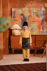 Baju Melayu Kids Teluk Belanga Deluxe Smart Fit - Misted Yellow