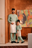 Baju Melayu Kids Teluk Belanga Deluxe Smart Fit - Green Bay