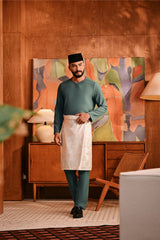 Baju Melayu Teluk Belanga Deluxe Smart Fit - Green Jasper