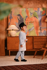 Baju Melayu Kids Teluk Belanga Deluxe Smart Fit - Flint Stone