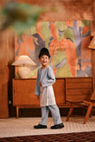 Baju Melayu Kids Teluk Belanga Deluxe Smart Fit - Flint Stone